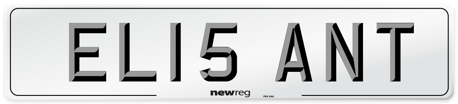 EL15 ANT Number Plate from New Reg